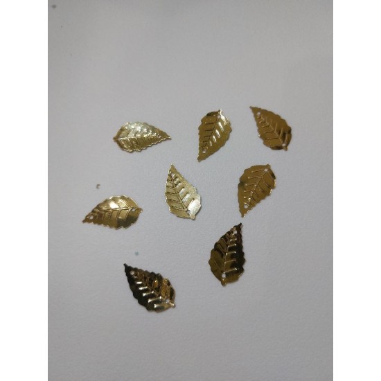 Пайетки "Листик" 25*14 мм, цв. золото, цена за 10 гр